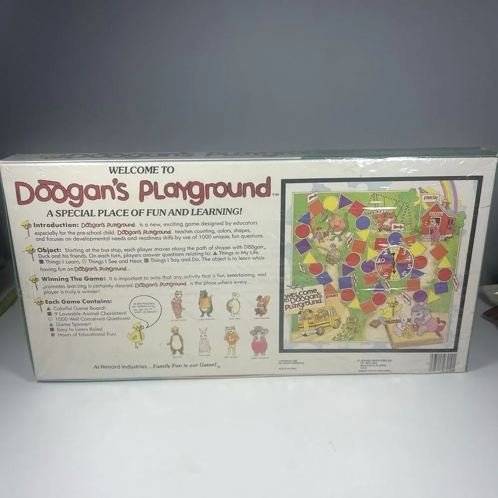 1985 Doogan’s Playground Preschool Game By Henard Industries. Rare And Sealed